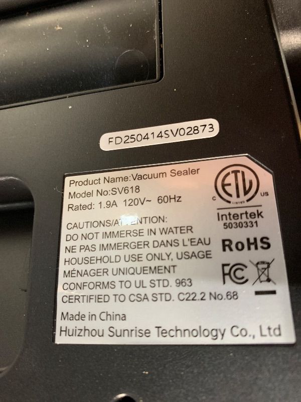 Photo 1 of ***PARTIAL SET - PRICE ADJUSTED***
95KPA Commercial Vacuum Sealer Machine, Fully Automatic Food Sealer with Built-in Cutter for Sous Vide, Meal Prep - Includes 10 Pre-Cut Bags, Bag Rolls, Hose & Starter Kit Black Silver