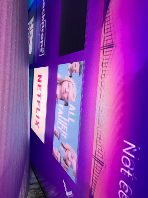 Photo 1 of ***(ITEM TURNS ON UNABLE TO TEST FURTHER)***Roku Smart TV – 65-Inch Pro Series 4K QLED RokuTV with Backlit Roku Voice Remote Pro, Dolby Vision IQ, 120Hz Refresh Rate – Live Local News, Sports, Gaming