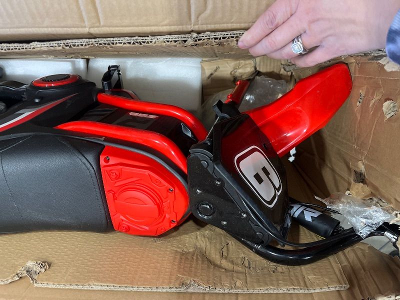 Photo 1 of ***STOCK PHOTO REFERENCE ONLY*** Garvee Ride - T Series: 24V-10A 350W Ride On Electric Dirt Bike For Kids Ages 13+, 14.29MPH, 3-Speed - Red-7