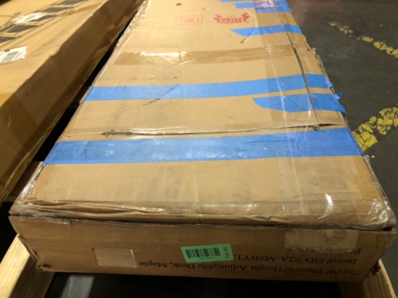 Photo 3 of SHW 48-Inch Electric Height Adjustable Standing Desk with Drawer, Memory Preset and Cable Management Tray, Maple