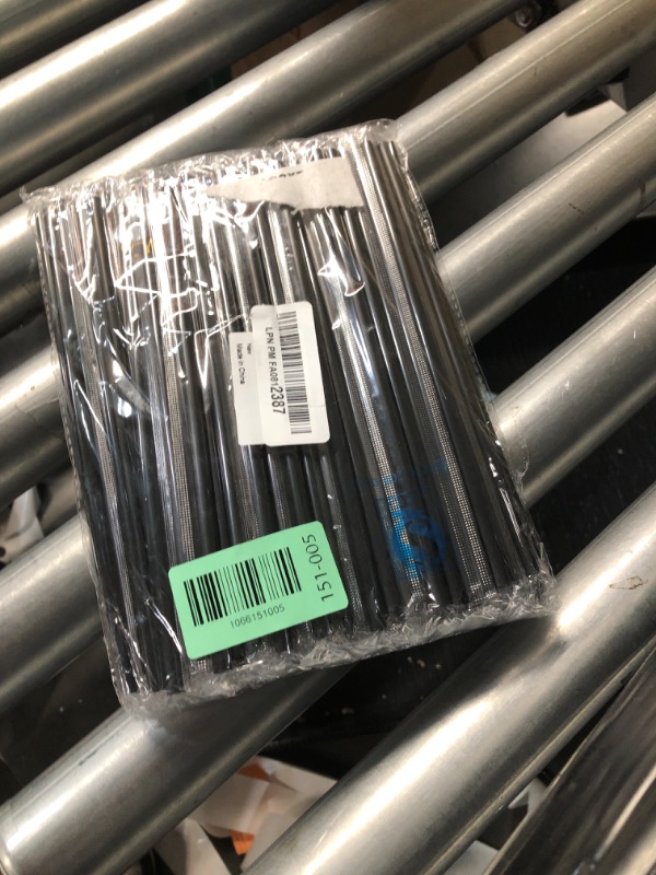 Photo 1 of [Individually Wrapped] 100Pcs Disposable Plastic Straws - 8.26 Inches Long 0.24 inch Black Drinking Straws for Hot/Cold Drinks,Juice,Coffee,Cocktail