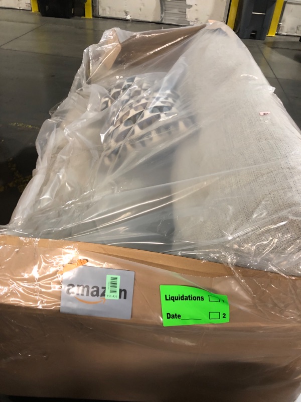 Photo 1 of **ITEM HAS MAJOR DAMAGE TO ONE CORNER**
Signature Design by Ashley Mahoney Contemporary 2-in-1 Tufted Sofa Sleeper with Folding Gel Memory Foam Mattress, Full, Beige