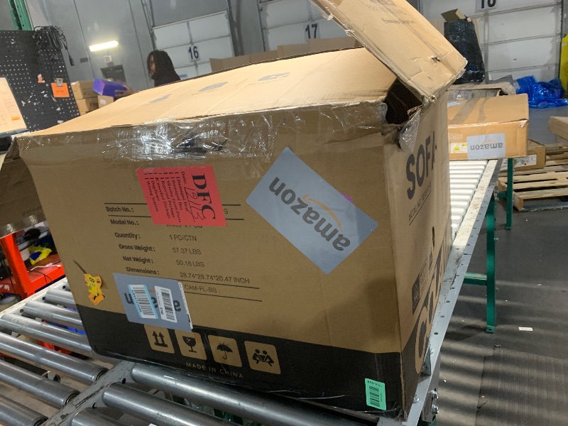 Photo 1 of **1 PIECE**PRICE ADJUSTED**COLAMY Push Back Recliner Chair Set of 1, Upholstered Leather Recliner with Footrest 105-135 Degree Adjustable, Comfy Modern Wingback Recliner for Living Room, Bedroom,Small Spaces, Camel