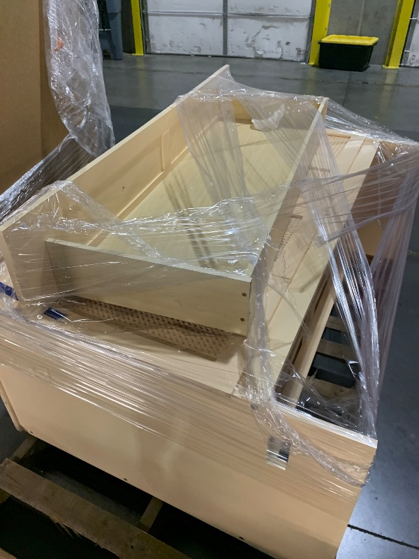 Photo 3 of Merax Queen Size Murphy Bed with Charging Station, Large Storage Drawer, Foldable Pull Out Murphy Chest Bed for Apartments, Bedrooms, Studio, No Spring Box Needed, Gold