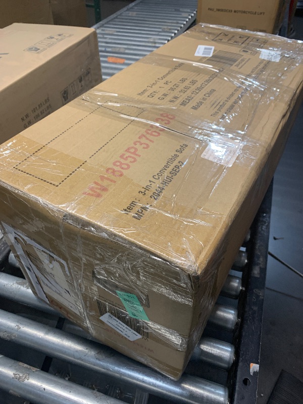 Photo 1 of *** PARTIAL SET - BOX 1 OF 2 ONLY *** BAYYELL 66" Queen Size Pull Out Sofa Bed, 3-in-1 Convertible Sleeper with Side Storage and Wheels, Velvet Loveseat for Living Room, Apartment, Bedroom, Grey (Mattress & Bedding Not Included)