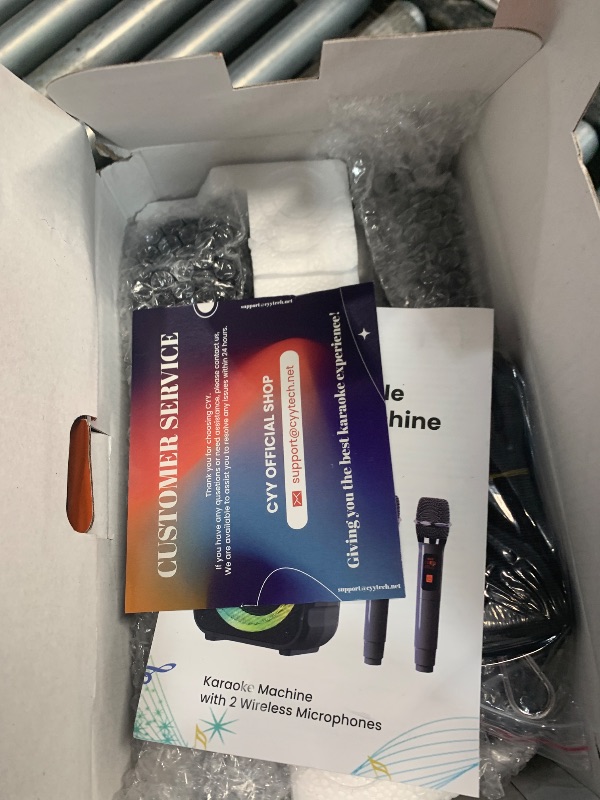 Photo 2 of Karaoke Machine, Portable Bluetooth Speaker with 2 Wireless Microphones for Adults & Kids with Lights, Karaoke Microphone with PA System Supports USB/TF/FM/AUX for Home Party Home System Packages