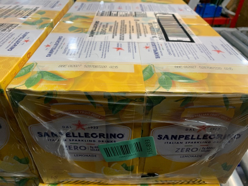 Photo 1 of ****EXP DATE 01.20.27****
Sanpellegrino Zero Grams Added Sugar Italian Sparkling Drinks Lemonade, Sparkling Lemon Beverage, 24 Pack of 11.15 Fl Oz Cans
