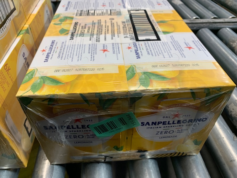View 2 of ****EXP DATE 01.20.27****
Sanpellegrino Zero Grams Added Sugar Italian Sparkling Drinks Lemonade, Sparkling Lemon Beverage, 24 Pack of 11.15 Fl Oz Cans