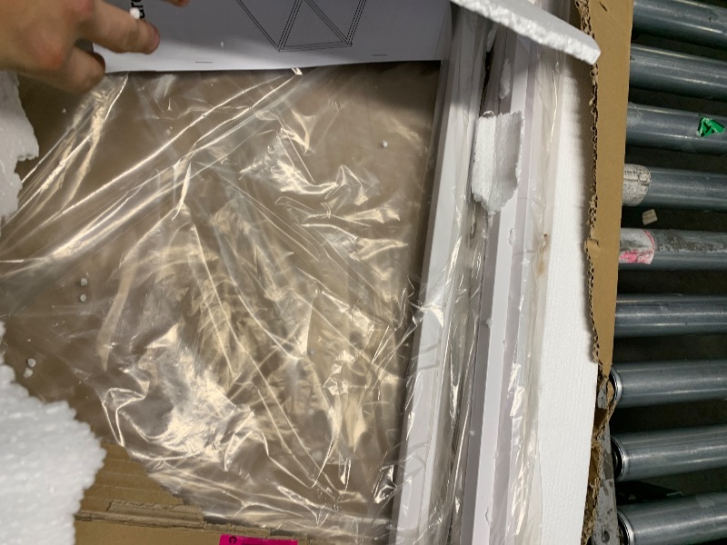 Photo 1 of ????????????Glass Coffee Table Square Coffee Table for Small Space,Modern Minimalist Center Table for Living Room Home Office,Tempered Glass-top with Sturdy Metal Frame,Easy Assembly,27 x 27In, White