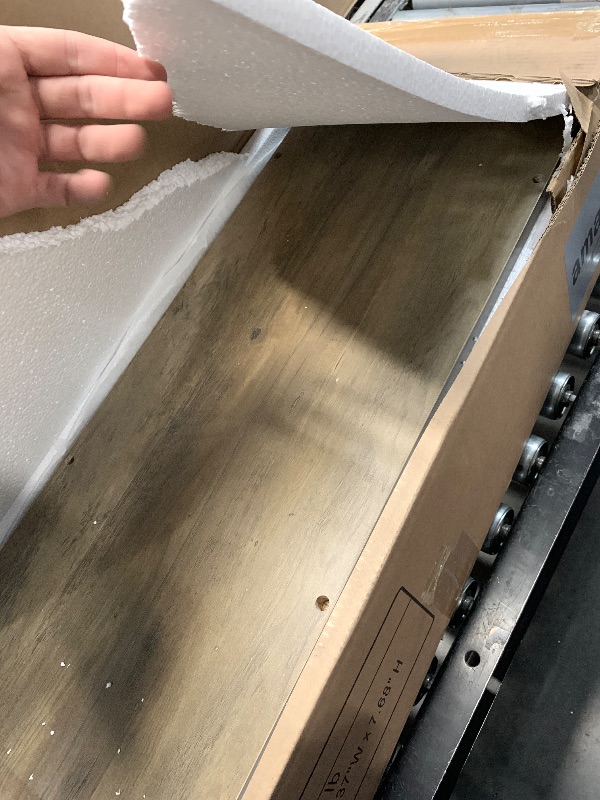 Photo 2 of LITTLE TREE Narrow Console Table, 55-Inch Farmhouse Entryway Table, X-Shaped Couch Table Behind Sofa for Living Room, Entryway, Entrance, Foyer, Hallway, Rustic Brown