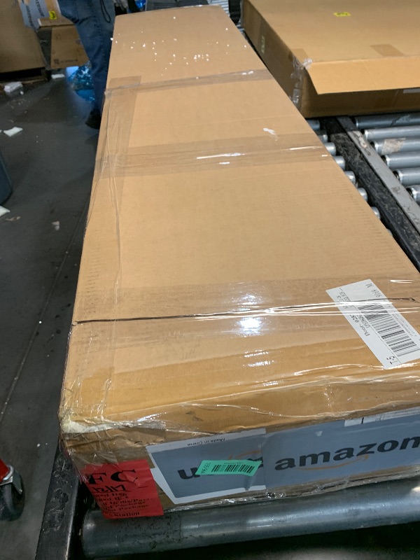 Photo 3 of LITTLE TREE Narrow Console Table, 55-Inch Farmhouse Entryway Table, X-Shaped Couch Table Behind Sofa for Living Room, Entryway, Entrance, Foyer, Hallway, Rustic Brown