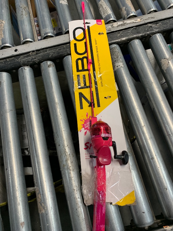 Photo 1 of ***MISSING PARTS***Zebco Kids Splash Floating Spincast Reel and Fishing Rod Combo, 29-Inch 1-Piece Fishing Pole, Size 20 Reel, Right-Hand Retrieve, Pre-Spooled with 6-Pound Cajun Line, Pink