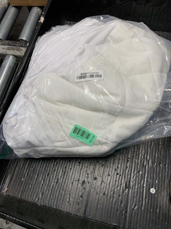 Photo 1 of Amazon Basics Hypoallergenic Quilted Breathable Mattress Topper Pad, 18 Inches Deep, King Size, White