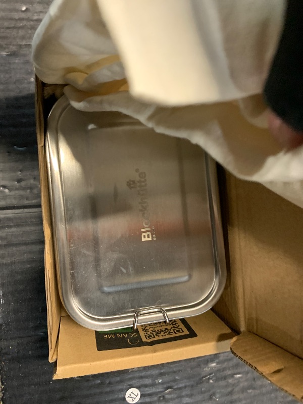 Photo 1 of Blockhütte Stainless Steel Lunch Box I 27oz I with free sealing I Bento Box 3 Compartments, Leak-Proof Food Containers, Metal Lunchbox for Travel & Work, Eco-Friendly Meal Storage Solution