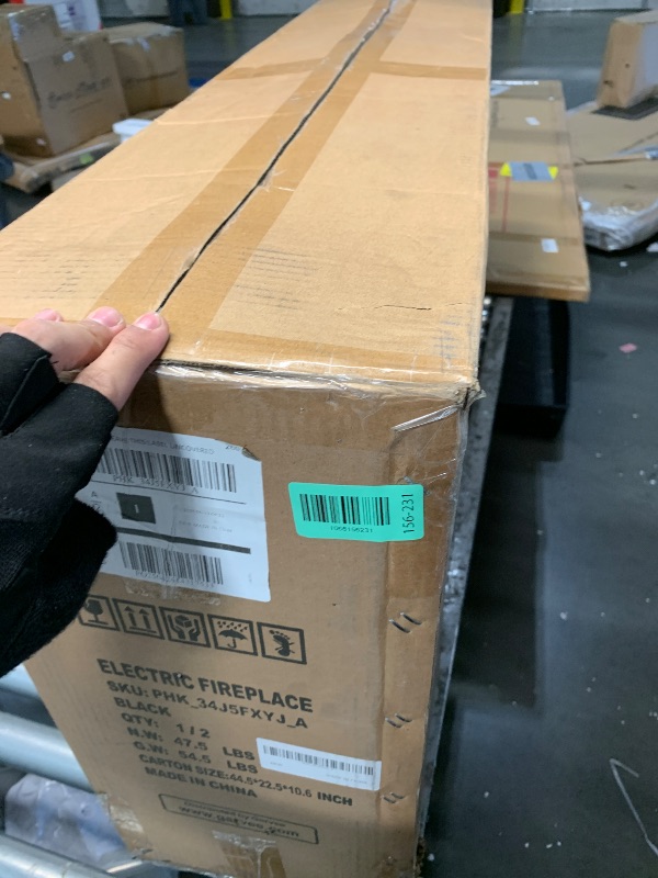 Photo 1 of Garvee Fireplace TV Stand with 3-Sided Glass & Adjustable LED Flame,Glass Doors & Storage Shelves for TVs,Electric Fireplace Modern Entertainment Center Console Table Cabniet,for TVs up to 85",75"