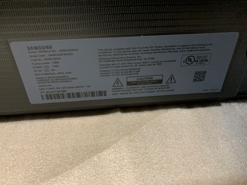 Photo 1 of  We N C Samsung 55-Inch Class The Frame LS03F 4K QLED Smart TV (2025 Model) Slim Fit Wall Mount, Modern Frame Design, NQ4 AI Gen2 Processor, Art Mode, Artful Picture Quality, Samsung Vision AI, Alexa Built-in