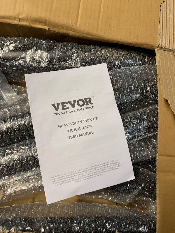 Photo 4 of VEVOR Extendable Steel Truck Ladder Rack - 800 lbs Capacity, 46-71 inch, Non-Drilling for Kayak, Surfboard, Lumber, Ladder