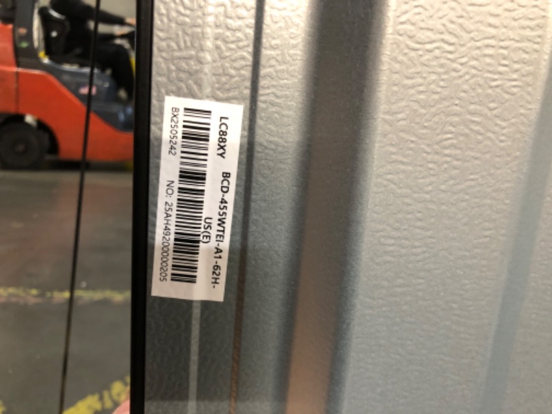 Photo 1 of ** ITEM IS UNUSED BUT HAS DAMAGE TO SIDE GOES ALL THE WAY THROUGH**
BLACK+DECKER 16 Cu. Ft. French Door Refrigerator with Built-in Ice Maker, Full Size Refrigerator with Bottom Mount Freezer Drawer, Frost Free, ENERGY STAR certified, BRF1600GIMB, Black