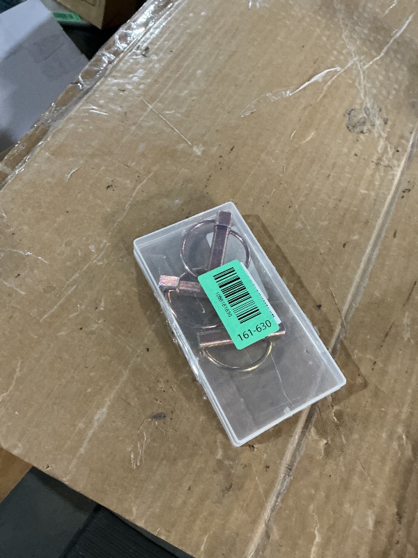 Photo 1 of ***MISSING 3 PIECES***
Litoexpe 6 Pcs 1/4 Inch Lynch Pin with Ring, Heavy Duty Round Linch Pins Assortment for Farm Tractors, Trucks, Trailers, Mowers (1/4”x1-3/4”)