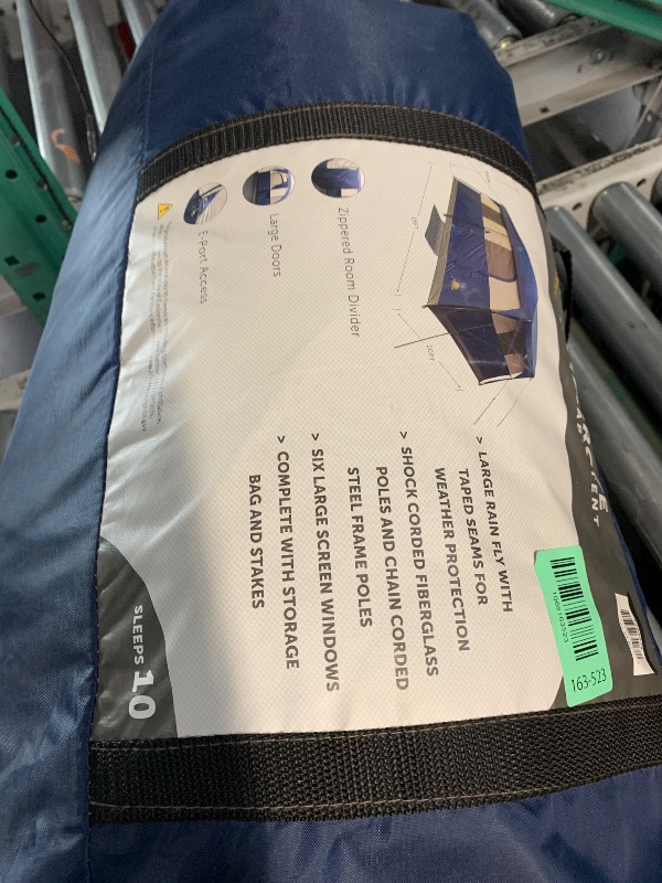 Photo 1 of ***(MINOR DAMAGE/ SEE NOTES FOR DETAILS)******STOCK PHOTO FOR REFERENCE ONLY***10 Person Camping Tent - Large Outdoor Tent with Room Divider and Rainfly - Family Camping House with 2 Doors and 4 Screen Windows by Wakeman Outdoors (Navy)