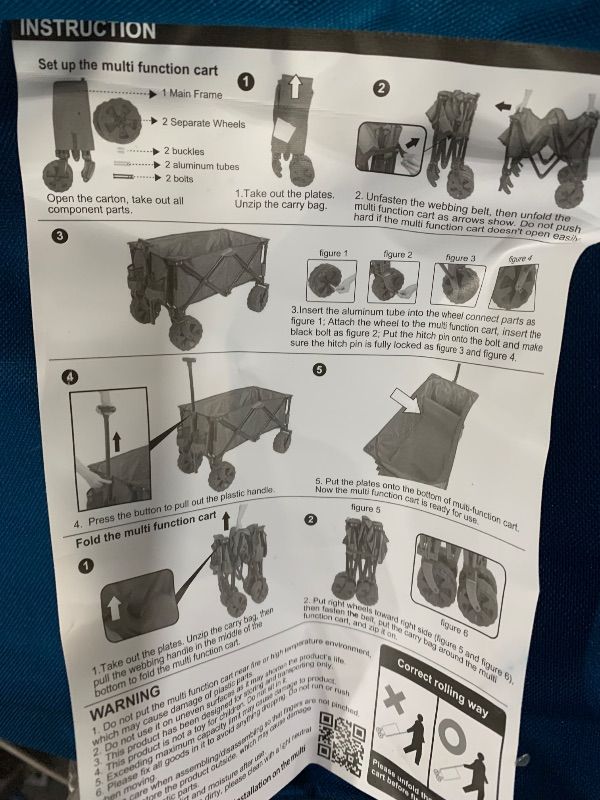 Photo 1 of ***STOCK PHOTO FOR REFERENCE ONLY***PORTAL Heavy-Duty Folding Wagon Cart, Large Collapsible Utility Wagon with All-Terrain Wheels for Beach, Camping, Garden & Grocery