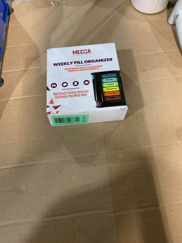 Photo 1 of ***LIKE NEW OPEN BOX*** ***FACTORY SEALED***Stackable Daily Pill Organizer - (4 Times a Day) Weekly Medication Reminder - Premium Weekly AM/PM Pill Box with 7 Individual Stacking Cases, a Everyday Medicine Organizer for Vitamins
