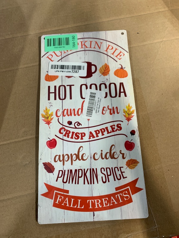 Photo 1 of ***FACTORY SEALED*** Fall Decoration, Hanging Wood Sign Home Decorative, Fall Wall Decor, Decor for Home Kitchen, Decor for Coffee Tea Bar, Fall Treats • Hot Cocoa • Candy Corn • Pumpkin Spice • Crisp Apples • Apple Cider