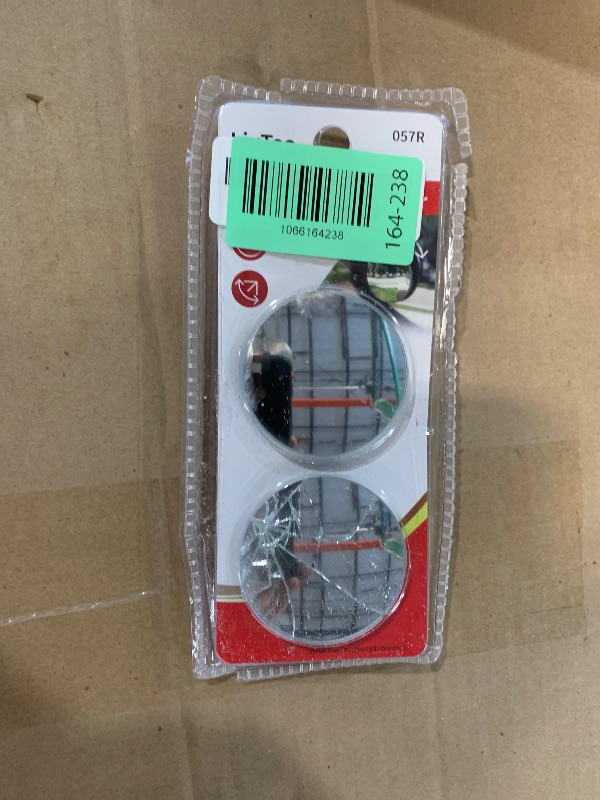 Photo 1 of ***DAMAGED - SEE NOTES/PICTURES***  ***ONE OF THE MIRRORS IS CRACKED*** LivTee Blind Spot Mirror, 2" Round HD Glass Frameless Convex Rear View Mirrors Exterior Accessories with Wide Angle Adjustable Stick for Car SUV and Trucks, Pack of 2