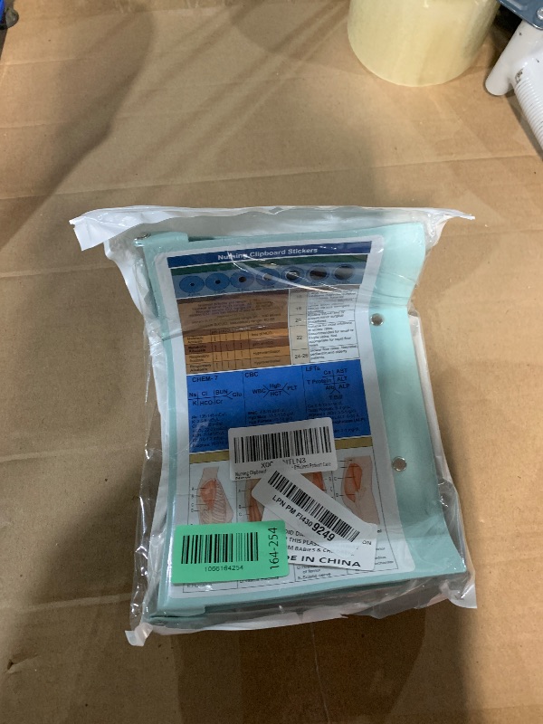 Photo 1 of ***DAMAGED - SEE NOTES/PICTURES*** *** CLIPBOARD IS BENT *** Nursing Clipboard with Nursing and Medical Edition Cheat Sheets Nursing School Essentials - Aluminum Foldable Nurse Clip Boards Essential Accessory for Efficient Patient Care (Mint)