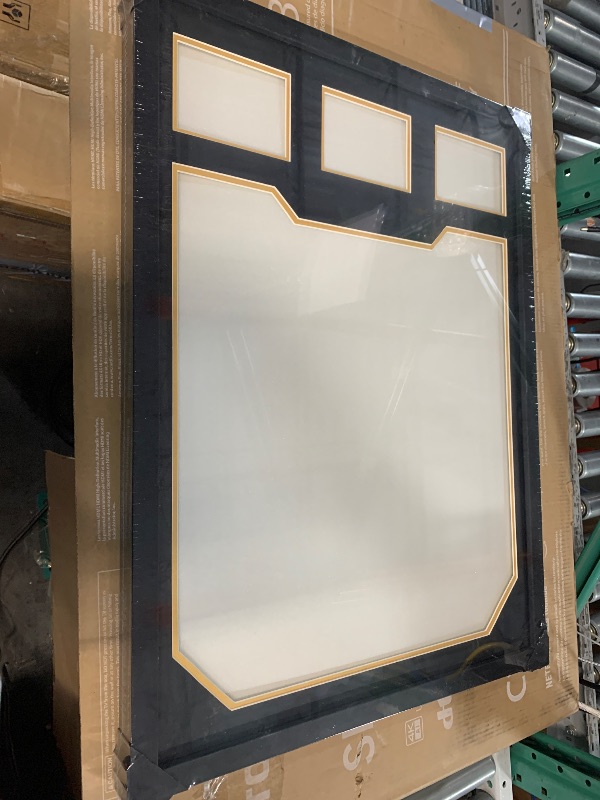 Photo 1 of ***FACTORY SEALED*** CCDCC Jersey Frame Display Case 1 Pack, Large Wooden Sport Jersey Shadow Box Frame with Mats and Real Tempered Glass Cover for Football Hockey Baseball Basketball Soccer Shirt,Black