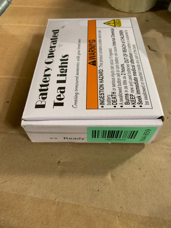 Photo 1 of ***DAMAGED - SEE NOTES/PICTURES*** *** ONE OF THE CANDLES ARE CRACKED OPEN ON THE TOP PART *** Amagic 12/24/50/100/150 Pack Flameless LED Tea Lights Candles Battery Operated, Electric Fake Tealight Candles for Votive, Halloween, Christmas, Home Decor, Wed