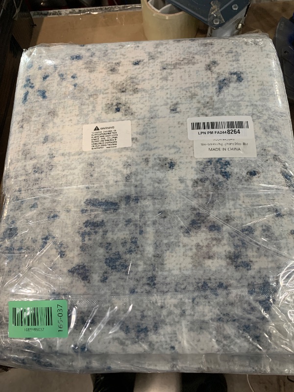 Photo 2 of 6x9 Area Rug Living Room Rug: Washable Modern Abstract Soft Thin Rug Indoor Floor No Slip Stain Resistant Carpet for Bedroom Dining Room Farmhouse Nursery Home Office - Blue