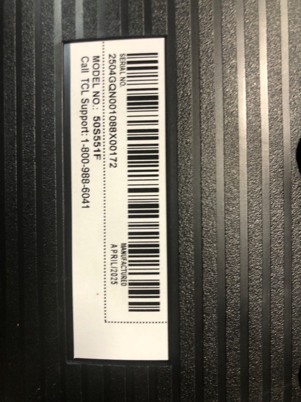 Photo 1 of ***TESTED FOR POWER ONLY***TCL 50-Inch Class S5 UHD 4K LED Smart TV with Fire TV (50S551F, 2024 Model), Dolby Vision, HDR PRO+, Dolby Atmos, Alexa Built-in with Voice Remote, Apple AirPlay 2 Compatibility, Streaming Television