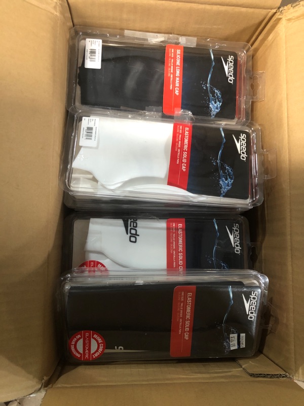 Photo 1 of (27 ct.) VARIETY BOX OF SWIM CAPS BLACK / WHITE