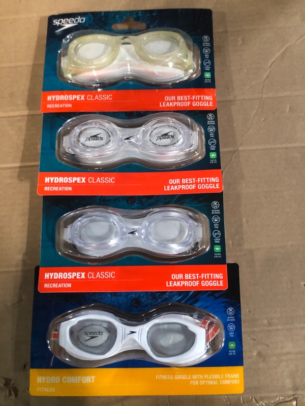 Photo 1 of (3 PAIRS) Speedo Women's Vanquisher 2.0 Mirrored Goggle - 2025
(1 PAIR) Speedo Unisex-Adult Swim Goggles Hydro Comfort