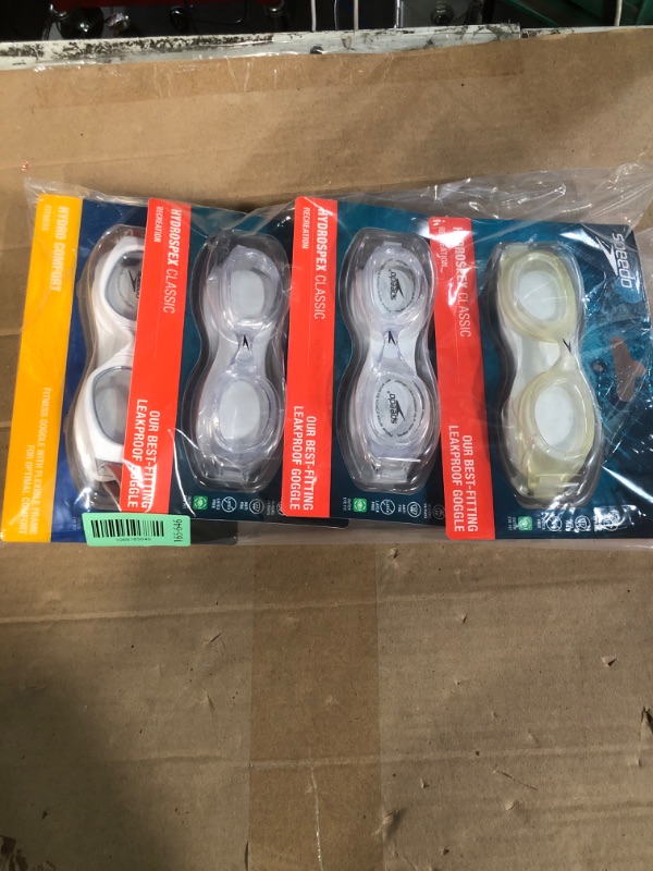 Photo 1 of (3 PAIRS) Speedo Women's Vanquisher 2.0 Mirrored Goggle - 2025
(1 PAIR) Speedo Unisex-Adult Swim Goggles Hydro Comfort