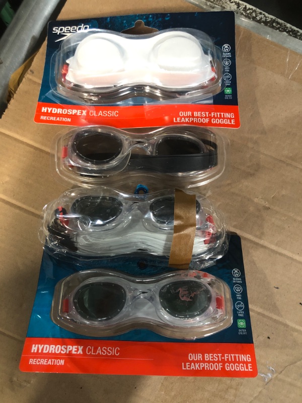 Photo 1 of (4 PAIRS) Speedo | Hydrospex Classic Swim Goggle, Graphite Grey