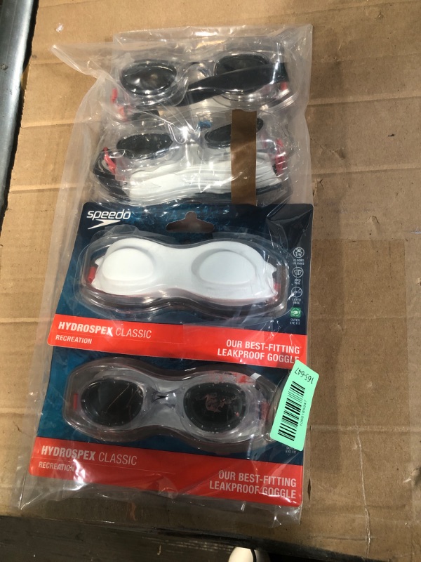 Photo 1 of (4 PAIRS) Speedo | Hydrospex Classic Swim Goggle, Graphite Grey