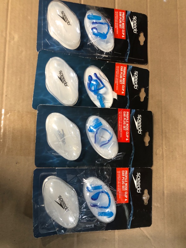 Photo 1 of (4 SETS) Speedo Profile Nose Clip/Ear Plug Set, Blue