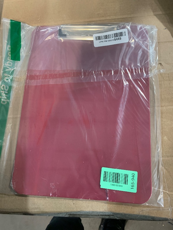 Photo 1 of ***DAMAGED - SEE NOTES/PICTURES*** *** CLIPBOARD IS CRACKED ON BOTTOM *** Mr. Pen- Plastic Clipboard, 12.5” x 9”, Dark Red Clipboard Plastic, Low-Profile Metal Clip with Retractable Hanging Hole