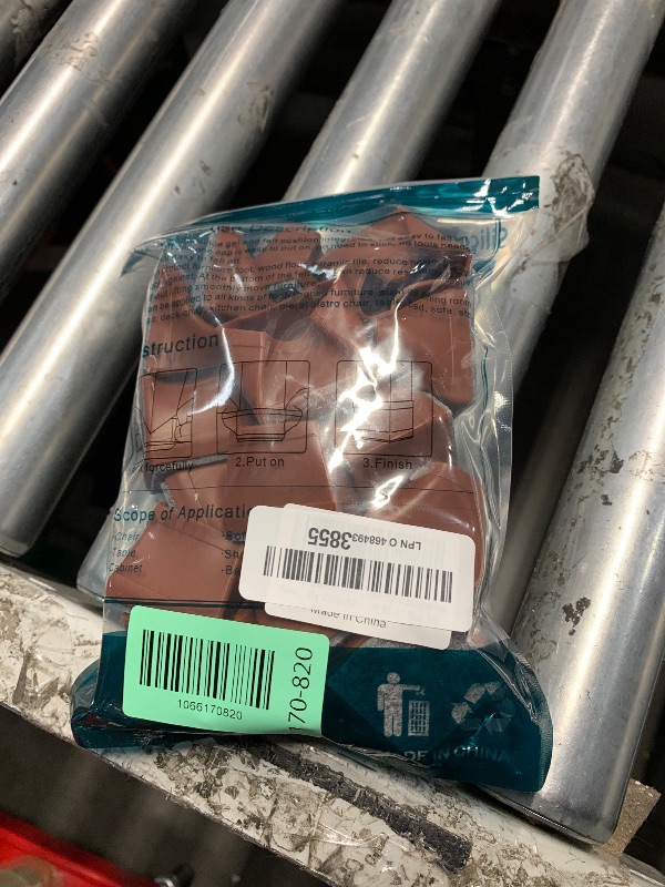 Photo 1 of 16 PCS Square Chair Leg Floor Protector, Silicone Chair Leg Cover, Furniture Leg Protectors with Felt, Mobile Table Leg pad, Protect The Floor from Scratches.1 1/2 in Brown.