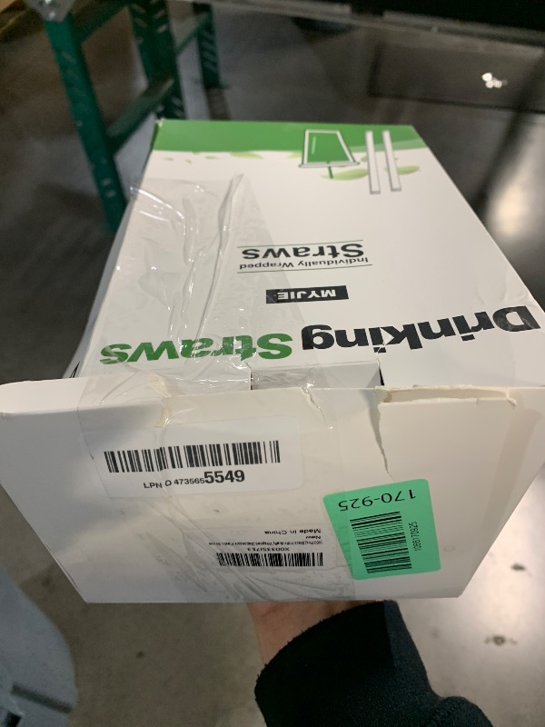 Photo 1 of [400 Pcs] Black Individually Wrapped Disposable Plastic Straws(7.5" longX0.23" diameter)