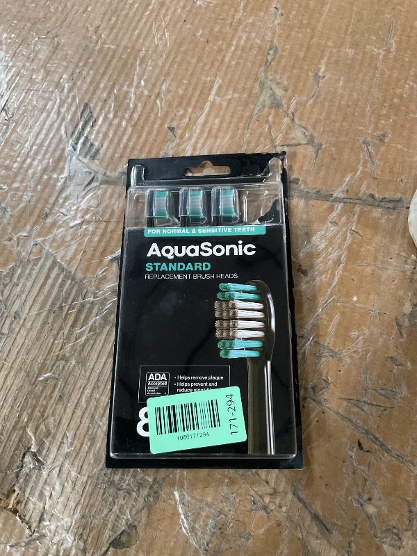 Photo 1 of * missing one *
AquaSonic Standard Replacement Brush Heads | ADA Accepted | for Normal & Sensitive Teeth | Compatible with Many AquaSonic Toothbrush Handles (8 Pack Black)