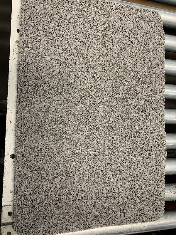 Photo 1 of ***HAS NO HOLE IN MIDDLE***HITSLAM Square Shower Mat, 24 x 24 Inch Non Slip Bath Mat for Tub, Soft PVC Loofah Bathtub Mats with Drain Holes, Quick Drying Bathroom Stall Floor Mat, Bathroom Accessories Without Suction Cup, Grey