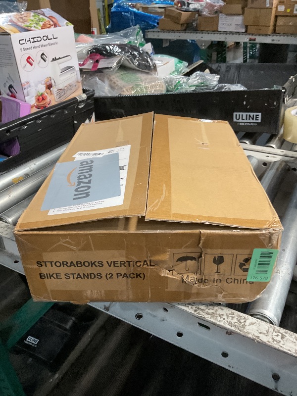 Photo 1 of Sttoraboks Vertical Bike Stands (2 Pack)?Standing Bike Rack for Garage Floor?Upright Bicycle Floor Stand Indoor Bike Holder with Adjustable Height for Garage & Apartment - for Wheels Sizes up to 29”