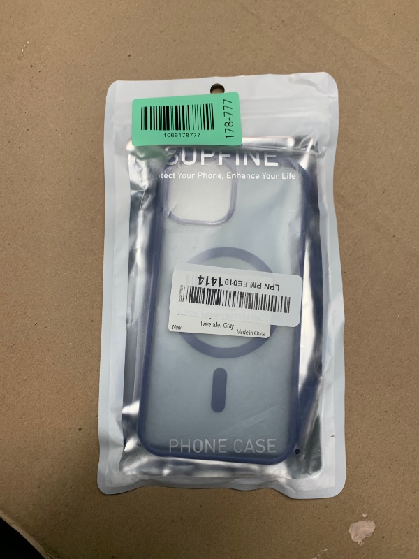 Photo 1 of SUPFINE Magnetic for iPhone 14 Case & iPhone 13 Case (Compatible with MagSafe)(Military Grade Drop Protection) Slim Translucent Matte Shockproof Phone Cover,Lavender Gray