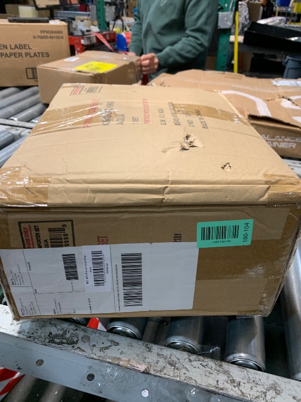 Photo 1 of ***FACTORY SEALED***Elegant Comfort 8-Piece Pinch Pleated Comforter Set, Bed-in-a-Bag Silky Soft Set Includes Sheet Set with Storage Pockets, 8PC Pinch Pleated Comforter King, Aqua