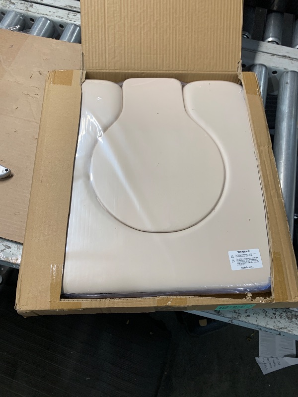 Photo 1 of ***FACTORY SEALED*** LilyBeauty PU Bedside Commode Seat Cushion, U Shape Soft Sponge Padded for Bedside Chairs, Raised Toilet Seat, 16.5" Width, Waterproof and Easy Clean - (Beige)