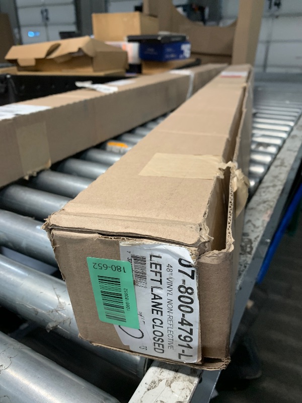 Photo 1 of ***FACTORY SEALED*** 48" x 48" Roll Up Traffic Sign - Left Lane Closed Ahead