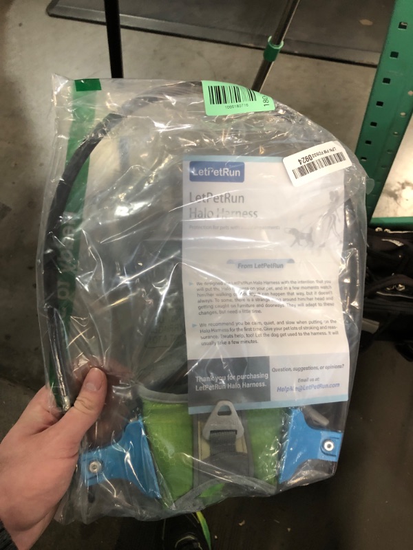 Photo 1 of [Updated] LetPetRun Blind Dog Halo Harness, Protective Halo Collar with Reflective Straps, Confidence Building Guiding Device Adjustable Size, Blind Dog Accessories, XS